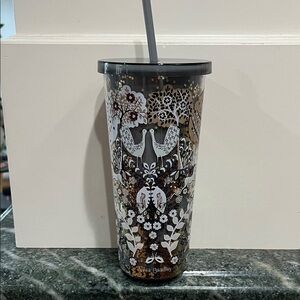 Vera Bradley Black and White Floral Tumbler